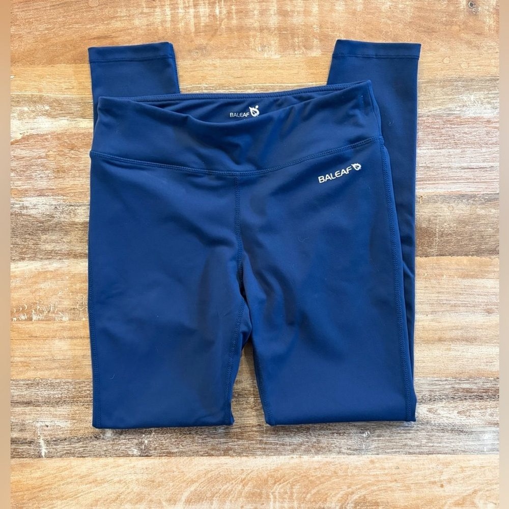 Baleaf Womens Navy Blue Activewear Leggings Small Hidden Pocket Running Tights